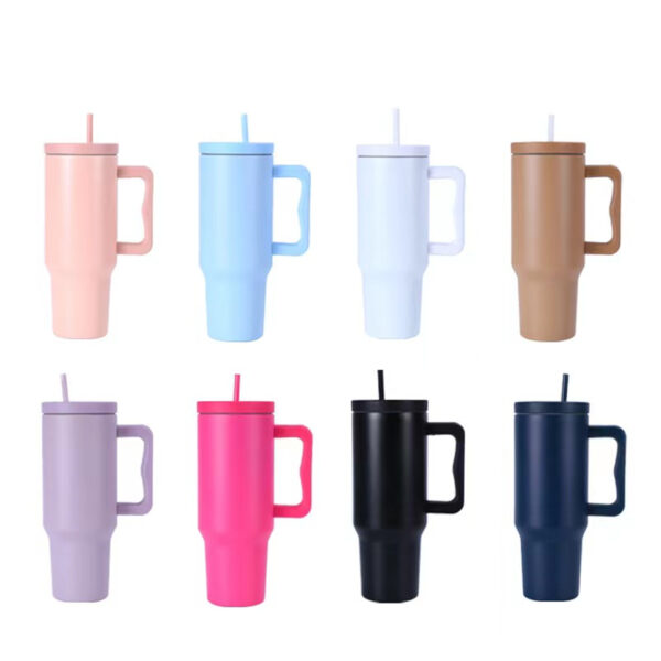 40 Oz Tumbler With Handle And Straw Lid Item No#30255 - Image 5