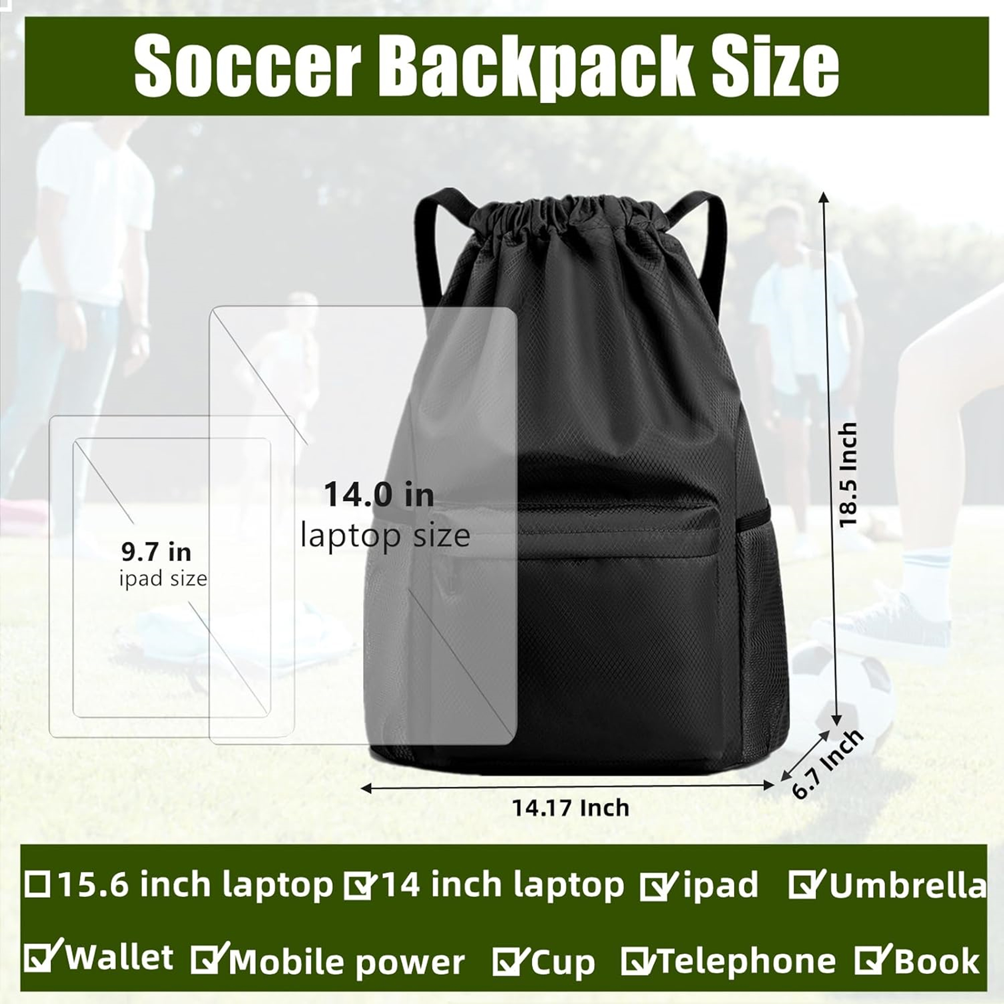 Solid Color Sports Backpack Item No#30264 - Image 3
