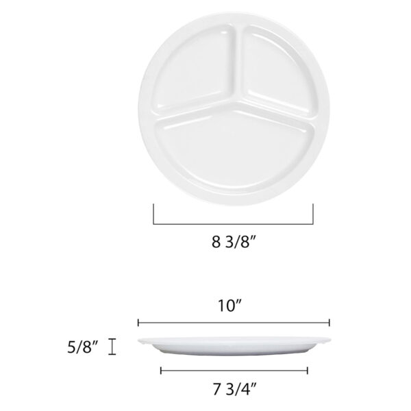 Reusable Plastic Plate With 3 Compartments Item No#30268 - Image 2