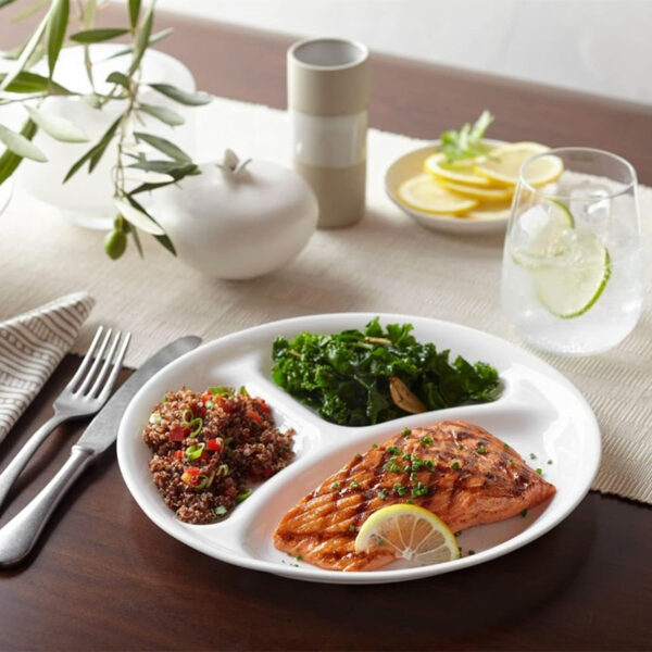 Reusable Plastic Plate With 3 Compartments Item No#30268 - Image 3