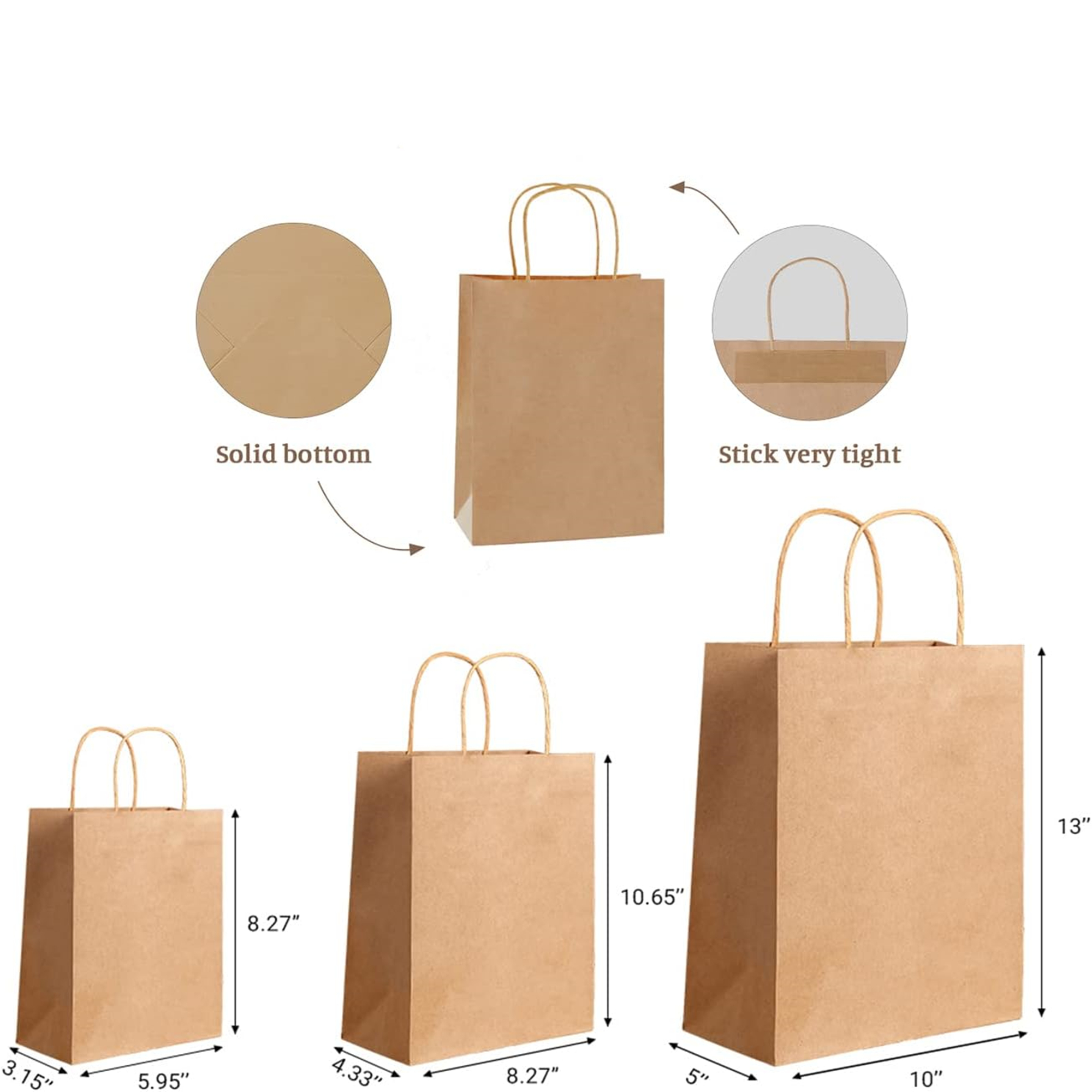 Kraft Paper Gift Bag With Handles Item No#30276 - Image 3