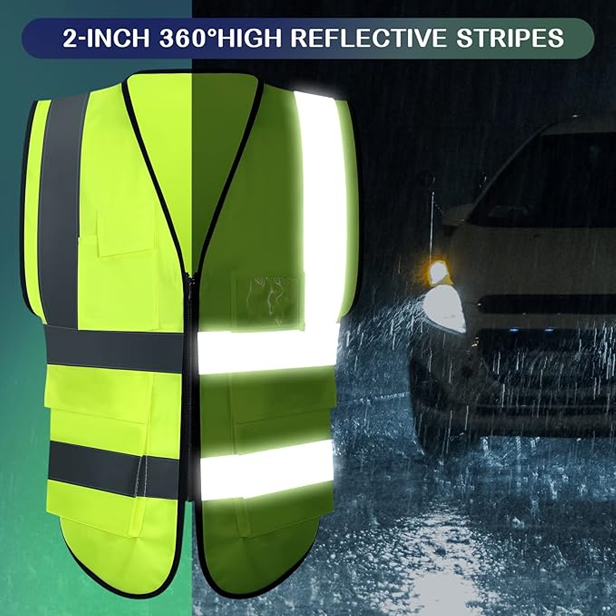 Safety Vest With Reflective Strips Item No#30283 - Image 5