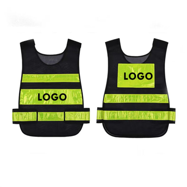 Black Yellow Reflective Vest Item No#30284 - Image 2