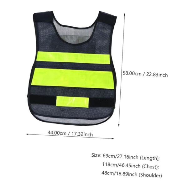 Black Yellow Reflective Vest Item No#30284 - Image 3