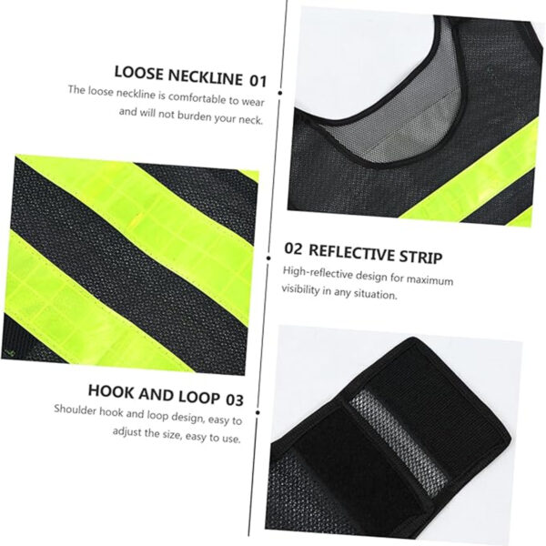 Black Yellow Reflective Vest Item No#30284 - Image 5