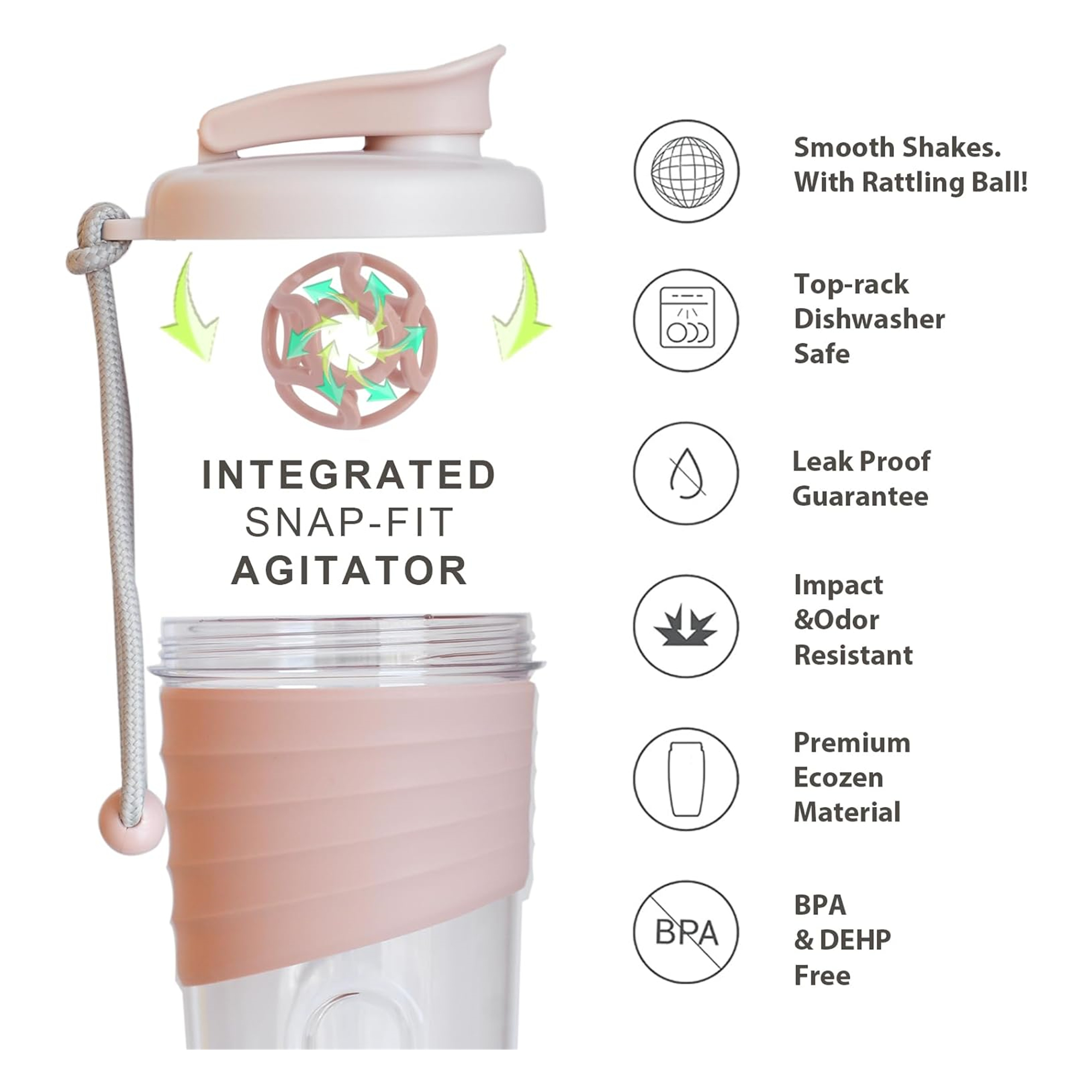 Shaker Bottle For Protein Mixes 24Oz Item No#30290 - Image 2