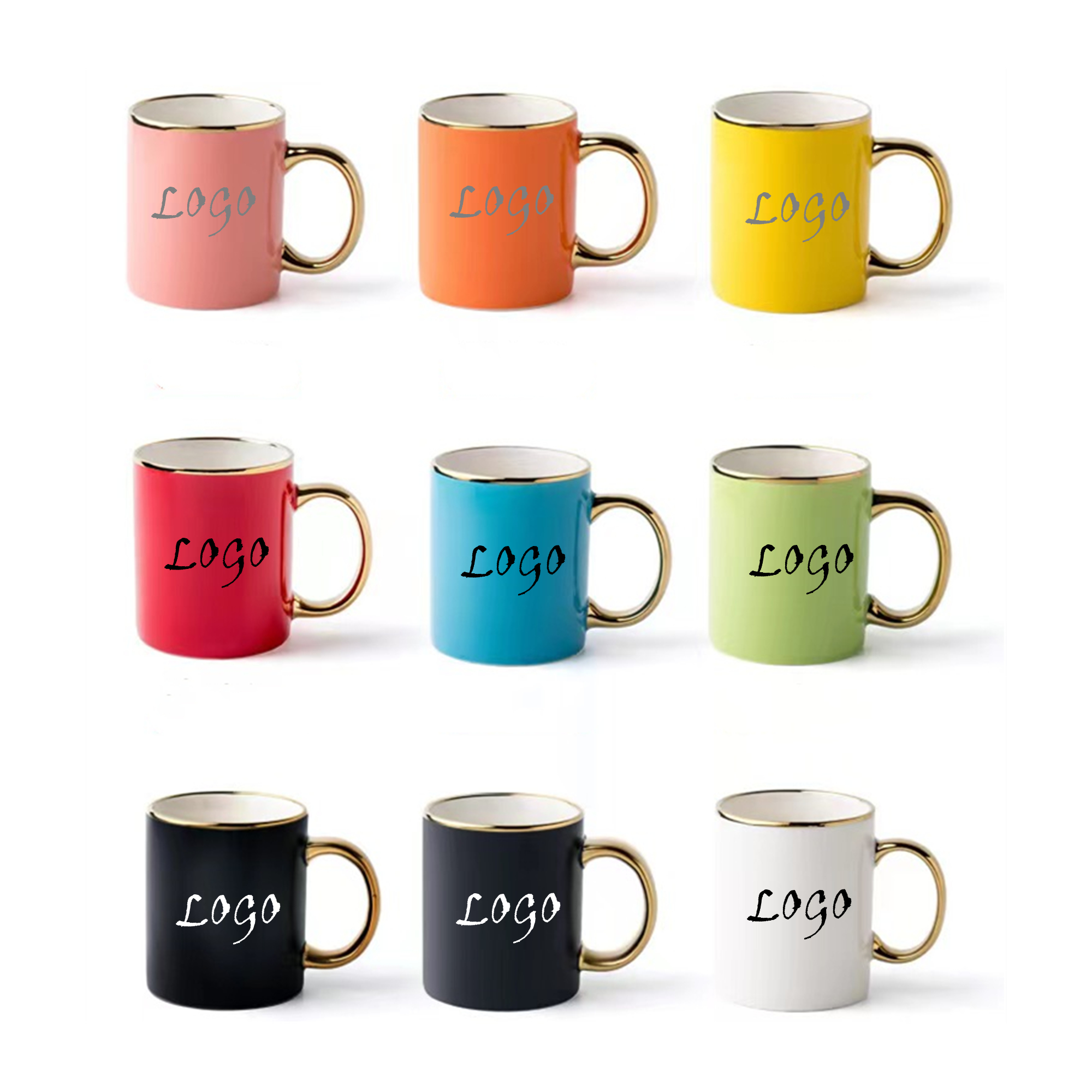 Gold Painted Cereal Mug 12Oz Item No#30295