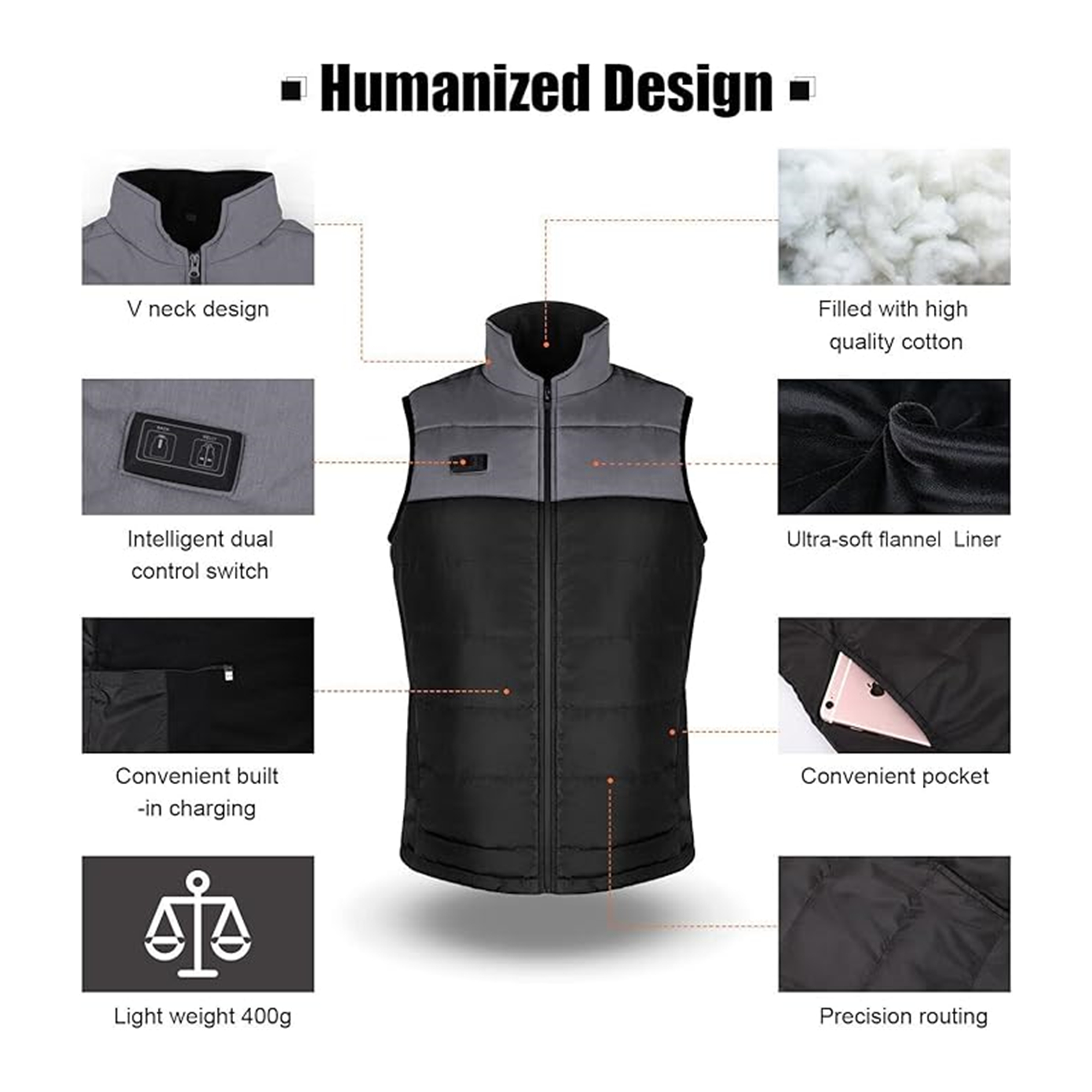 Usb Charge Heat Vest Item No#30338 - Image 3