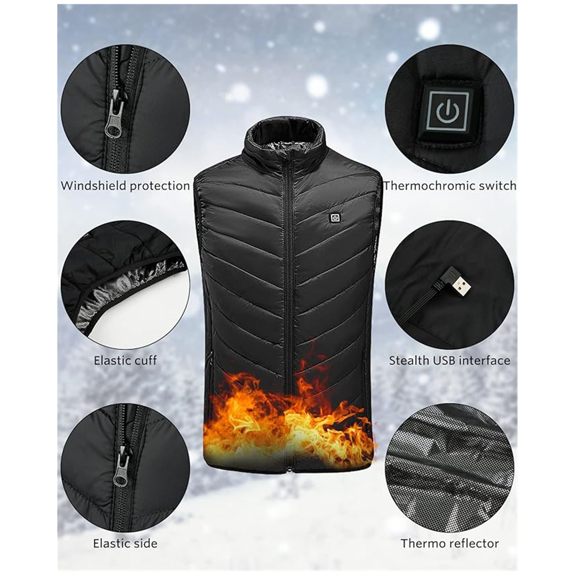 Heating Vest 4 Areas Item No#30339 - Image 3