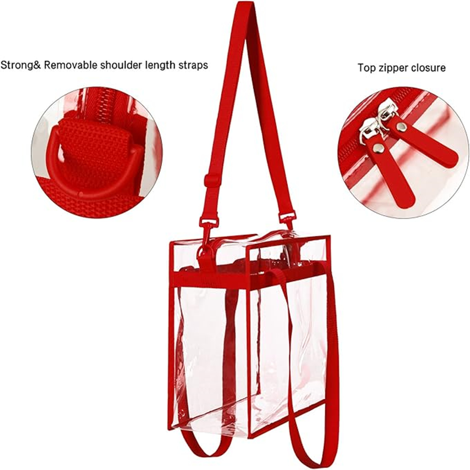 Clear Tote Bag With Zipper Closure Item No#30341 - Image 3