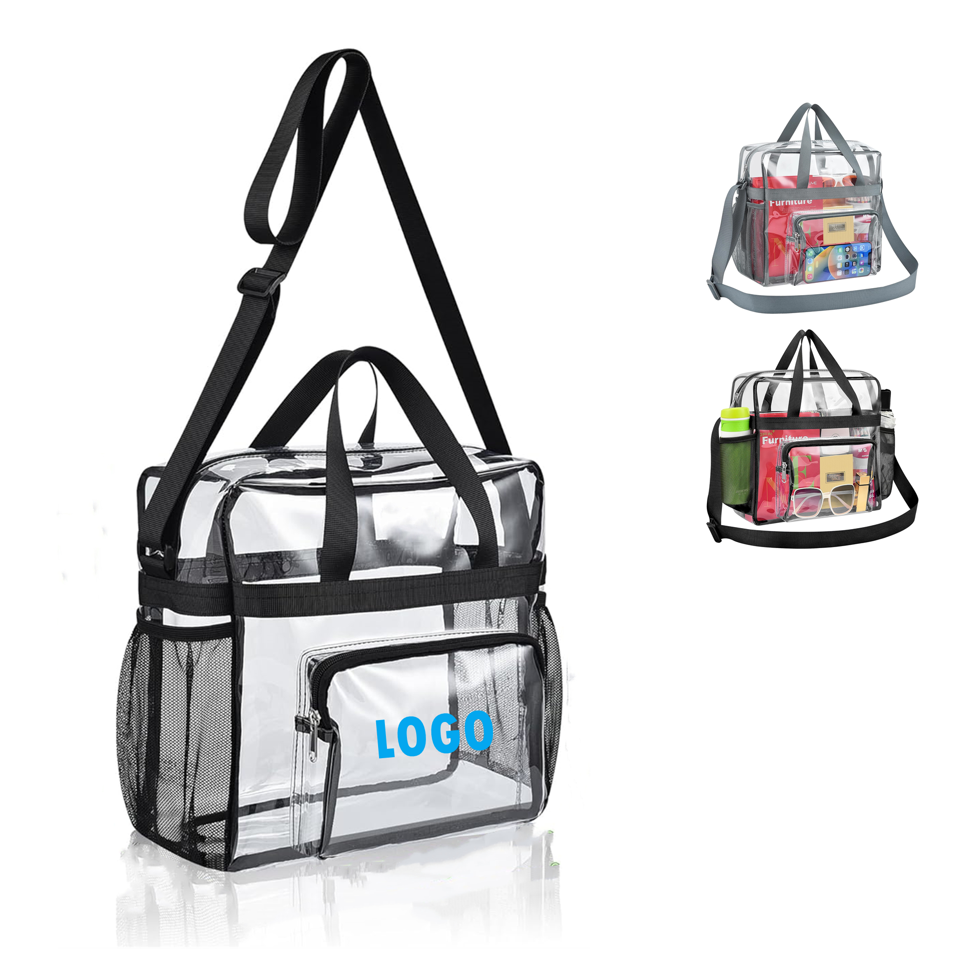 Clear Bag With Reinforced Strap Item No#30344