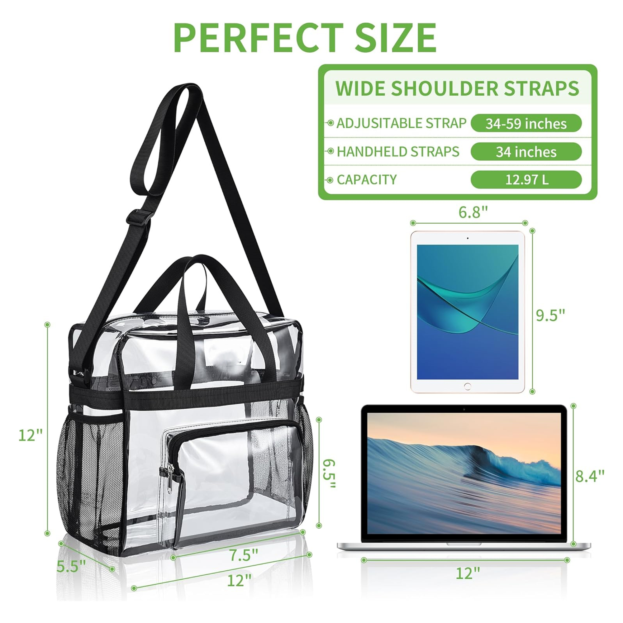 Clear Bag With Reinforced Strap Item No#30344 - Image 2