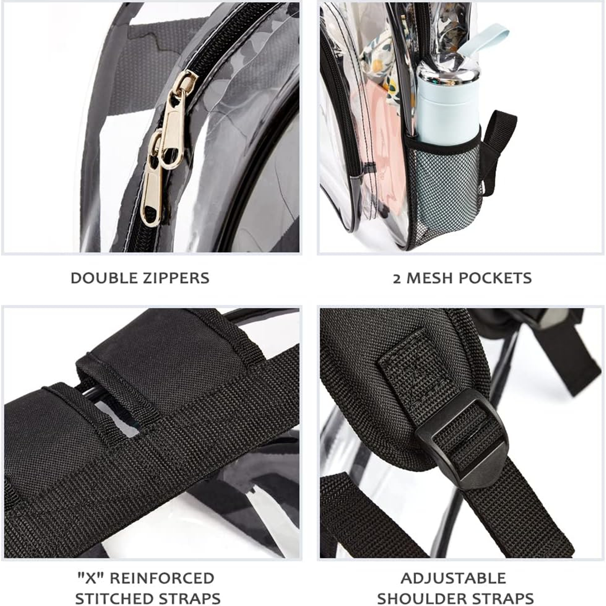 Clear Backpack With Reinforced Strap Item No#30349 - Image 3