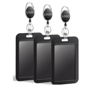 Black Plastic Card Case Protector With Reel Item No#30151