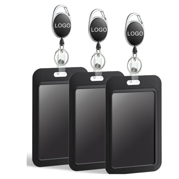 Black Plastic Card Case Protector With Reel Item No#30151