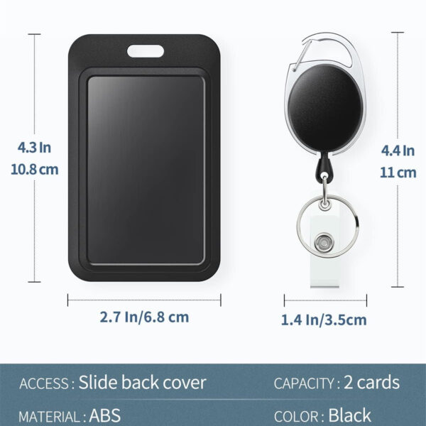 Black Plastic Card Case Protector With Reel Item No#30151 - Image 2