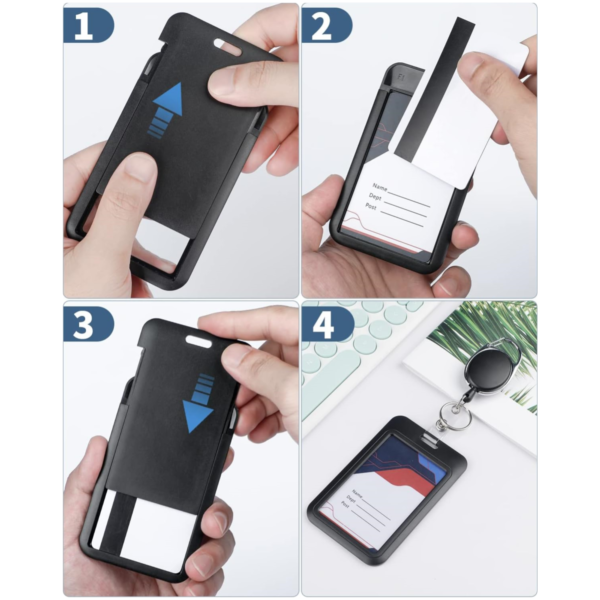 Black Plastic Card Case Protector With Reel Item No#30151 - Image 4