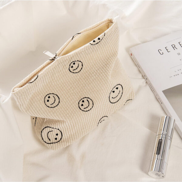 Smiling Face Corduroy Makeup Bag Item No#30160 - Image 4