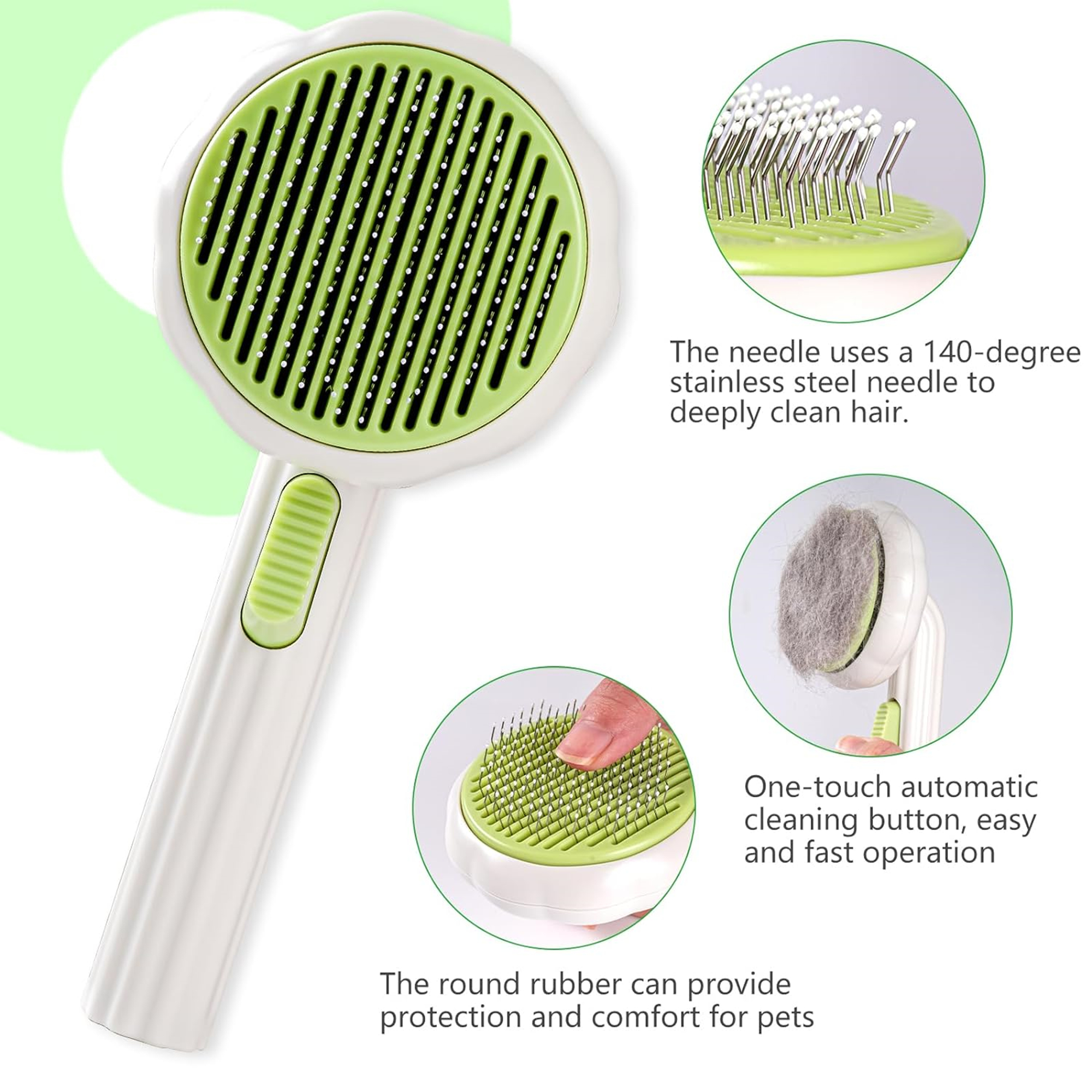 Self-Cleaning Pet Grooming Brush Item No#30205 - Image 3
