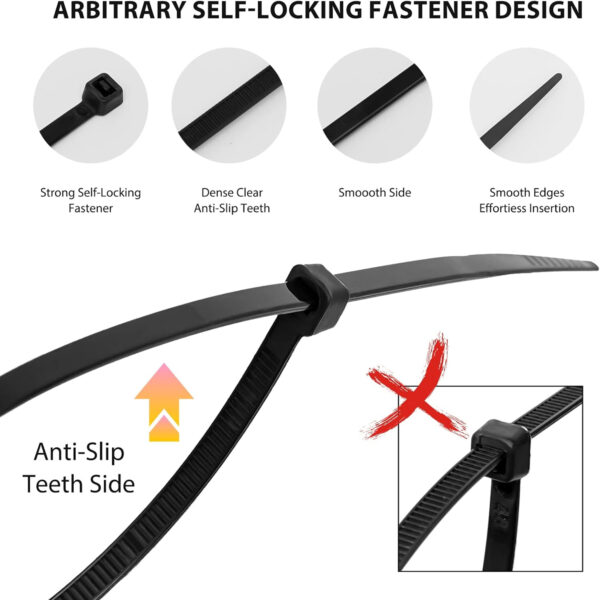 12 Inch Self Locking Nylon Cable Zip Ties Item No#30208 - Image 3