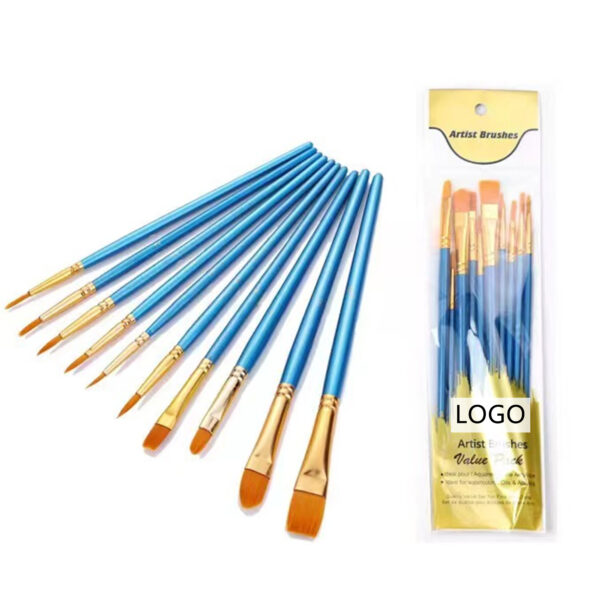 Round Pointed Tip Paint Brushes Set Pack 10 Item No#30221