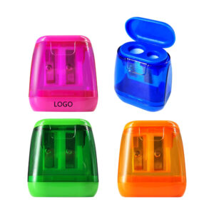 Pack 4 Colorful Compact Dual Holes Manual Pencil Sharpener Item No#30222
