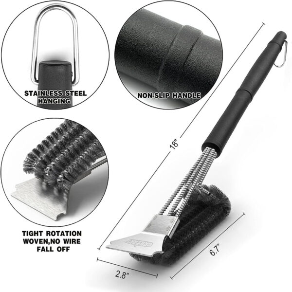 18" Stainless Steel Grill Brush And Scraper Item No#30225 - Image 2