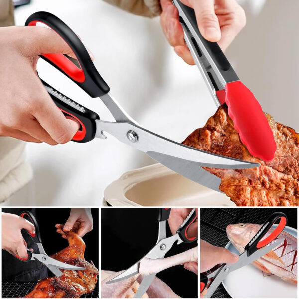 Silicon Tip Kitchen Scissors BBQ Shears Item No#30247 - Image 4