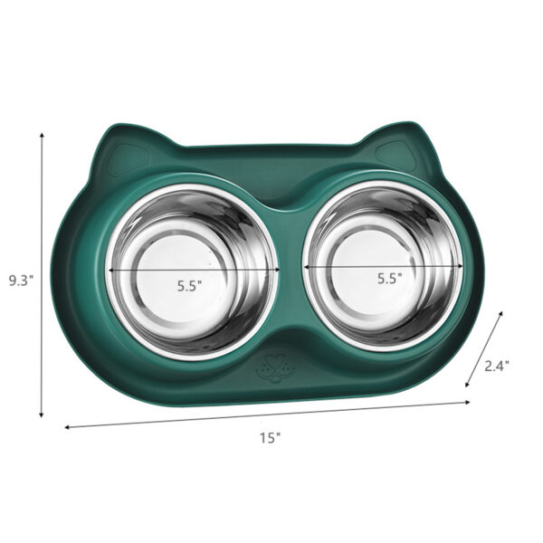 Water And Food Feeder Bowls With Silicone Mat Item No#30009 - Image 2