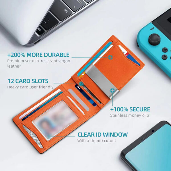 Mens Slim Wallet With Money Clip Item No#30013 - Image 2