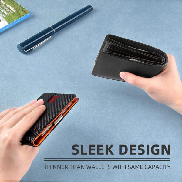 Mens Slim Wallet With Money Clip Item No#30013 - Image 3