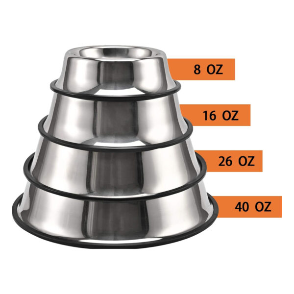 Stainless Steel Dog Bowl With Anti-Skid Rubber Base Item No#30015 - Image 3