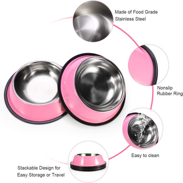 Stainless Steel Dog Bowl With Anti-Skid Rubber Base Item No#30016 - Image 3