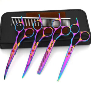 Rainbow Coated 6 In 1 Dog Grooming Scissors Set Item No#30022