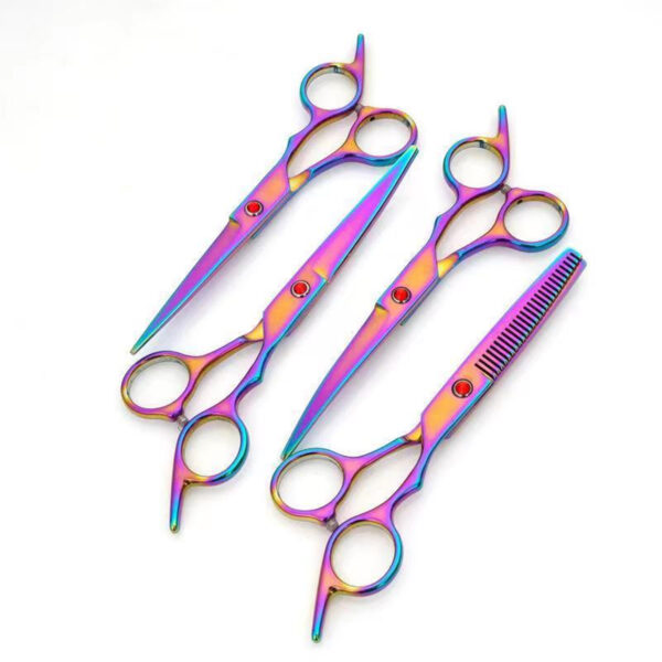 Rainbow Coated 6 In 1 Dog Grooming Scissors Set Item No#30022 - Image 2