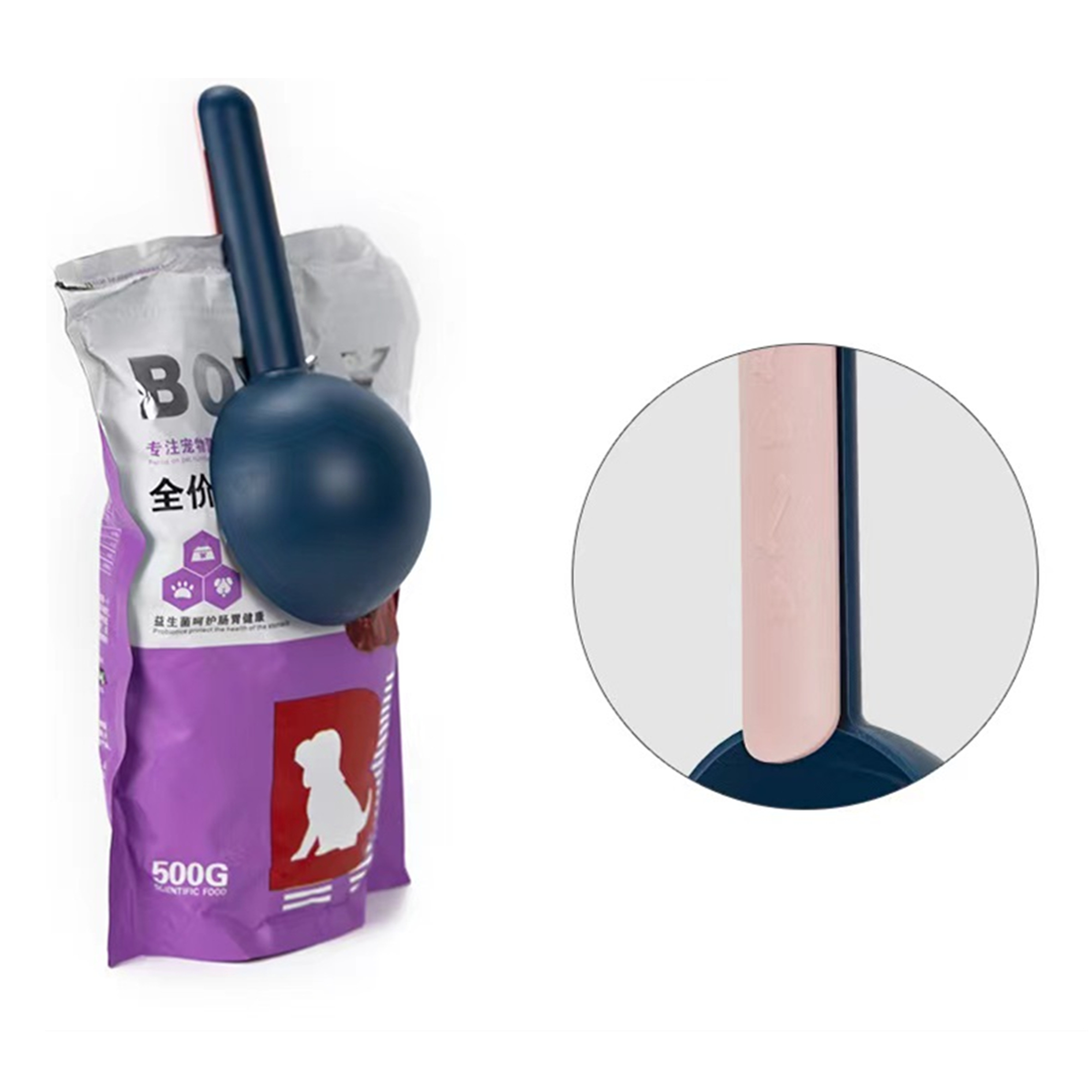 Small Silicone Pet Food Scoop With Bag Sealing Clip Item No#30047 - Image 4