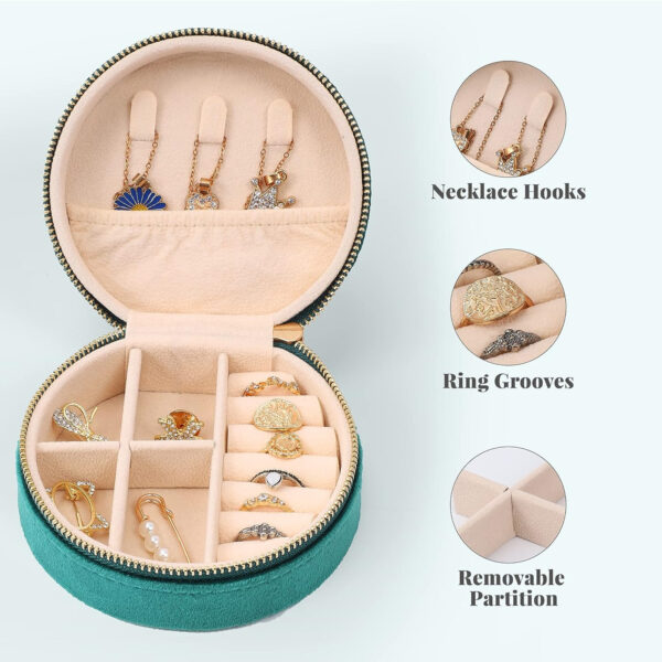 Small Velvet Jewelry Box Travel Organizer Item No#30057 - Image 3