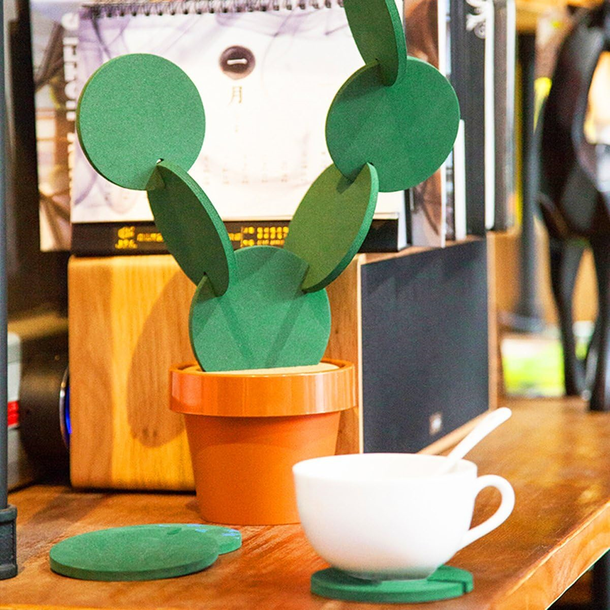 Set Of 6 Diy Cactus Coasters With Flowerpot Holder Item No#30058 - Image 4