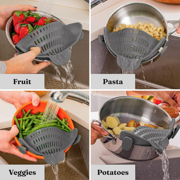 Adjustable Silicone Strainer For Pots, Pans, Bowls Item No#30068 - Image 4