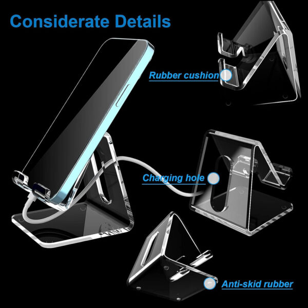 Portable Clear Acrylic Cell Phone Stand Item No#30069 - Image 3