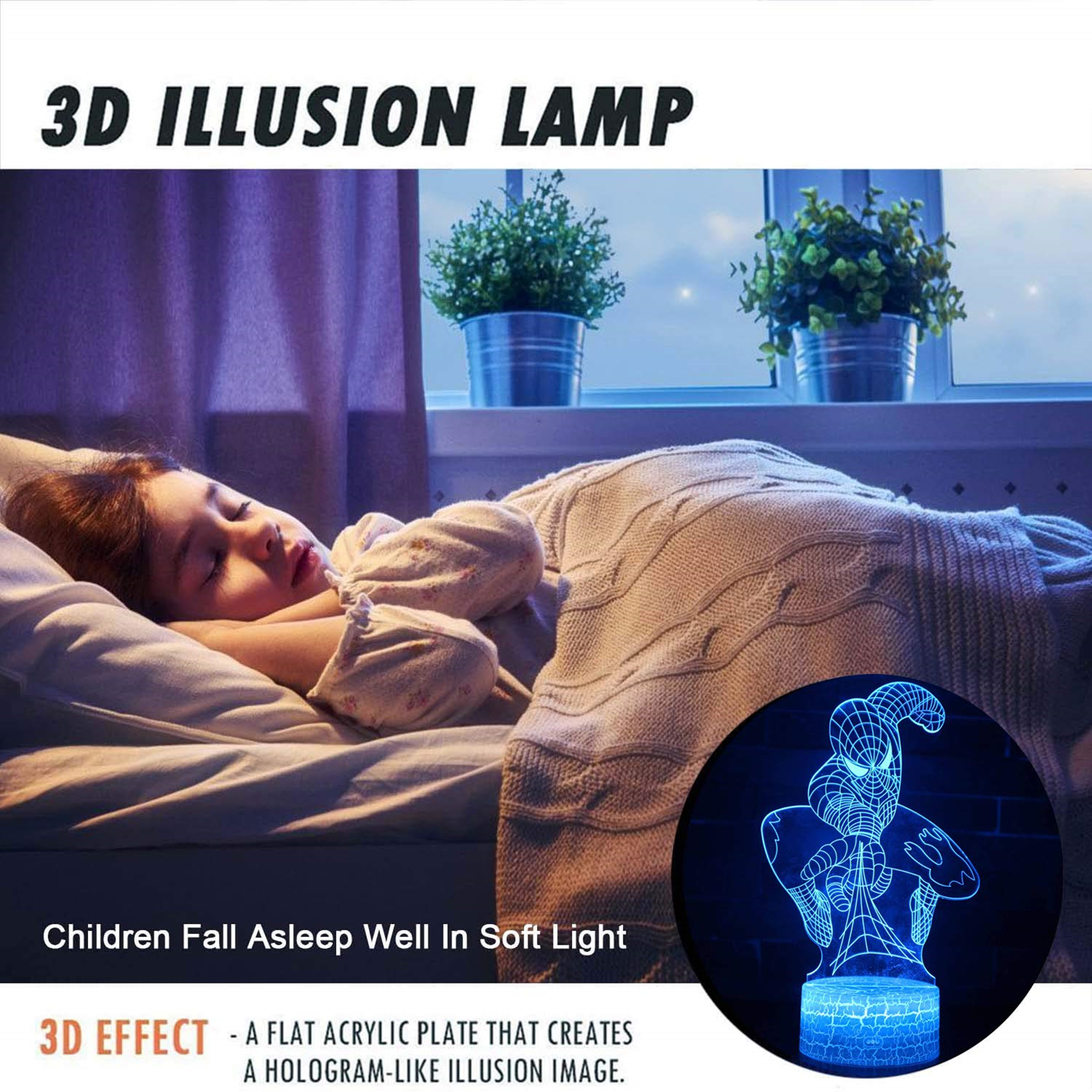 Superhero 3D Night Light Spiderman Toys Item No#30070 - Image 4
