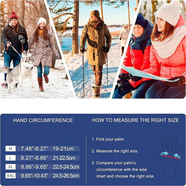 Winter Sport Gloves With Liners Thermal Warm And Touch Screen Item No#30071 - Image 5