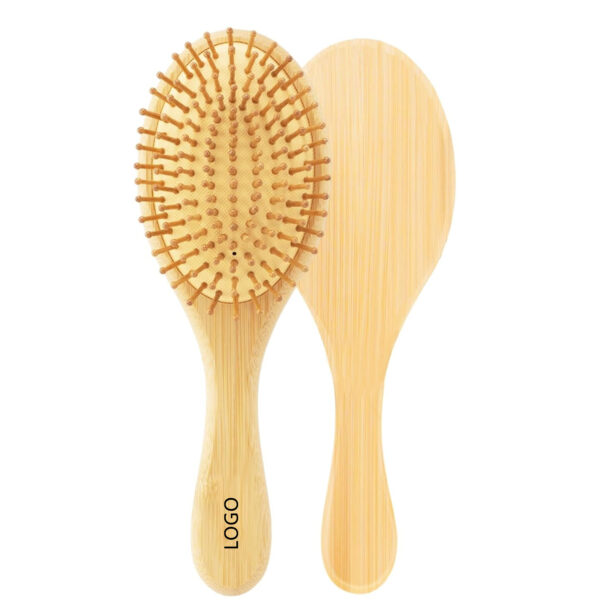 Oval Bamboo Paddle Hair Brush With Bamboo Bristles For Men Women Item No#30073