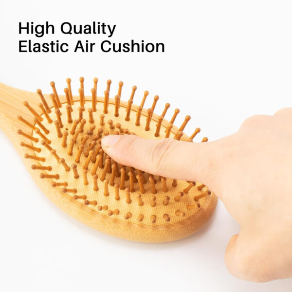 Oval Bamboo Paddle Hair Brush With Bamboo Bristles For Men Women Item No#30073 - Image 5