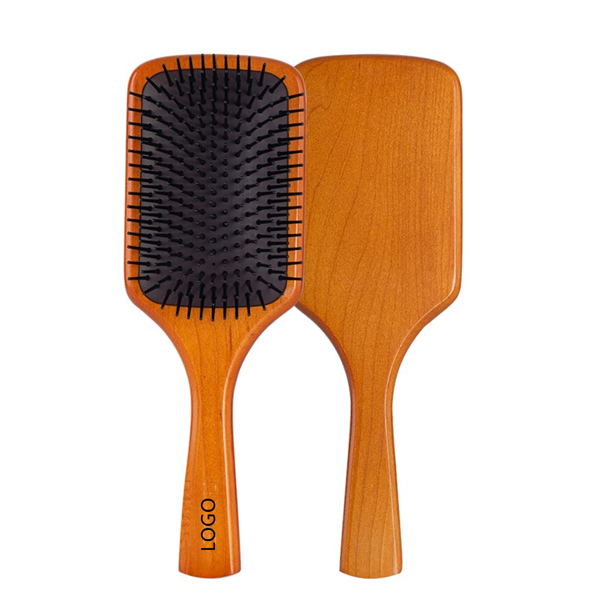 Wooden Paddle Hair Brush With Nylon Bristles For Men Women Item No#30075