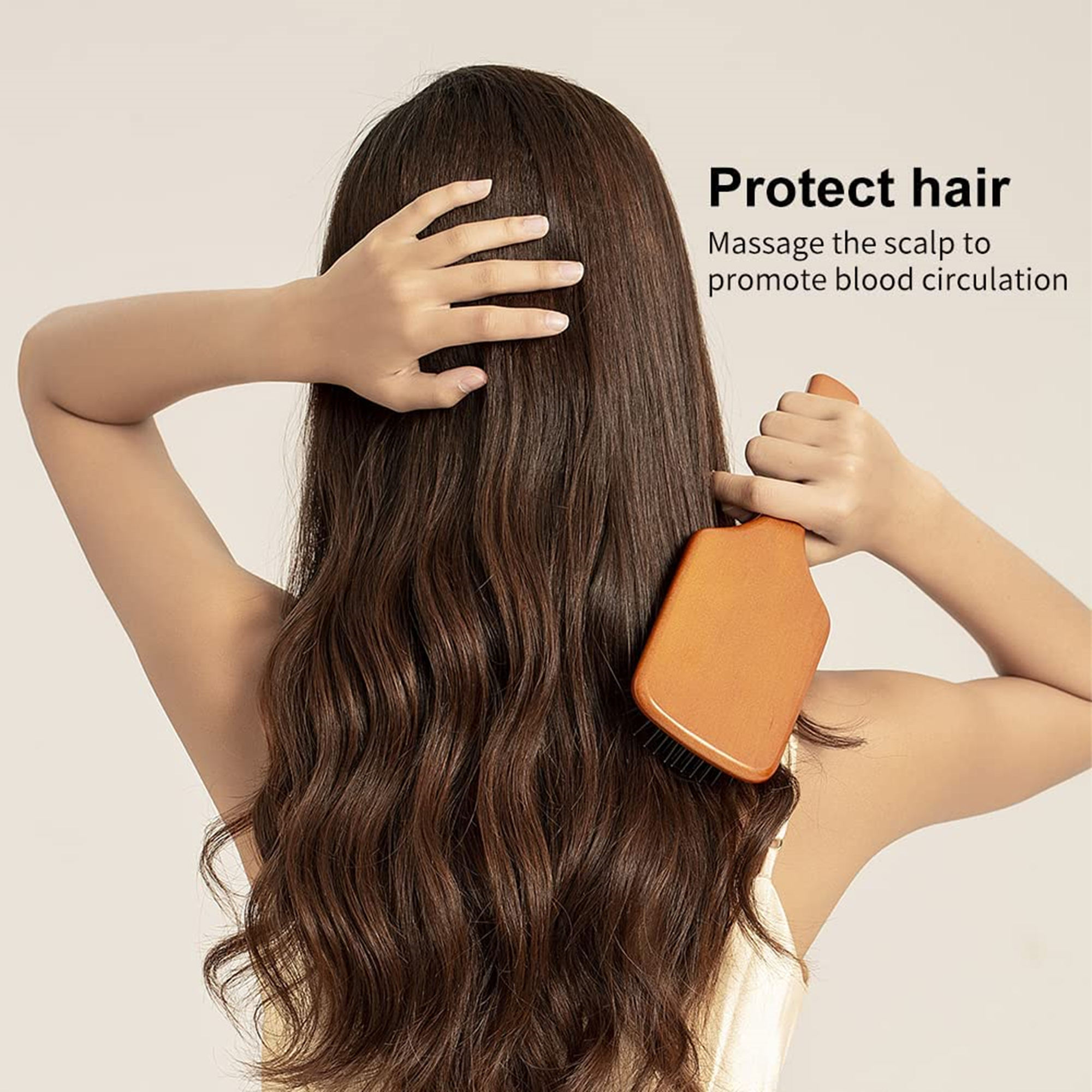 Wooden Paddle Hair Brush With Nylon Bristles For Men Women Item No#30075 - Image 5