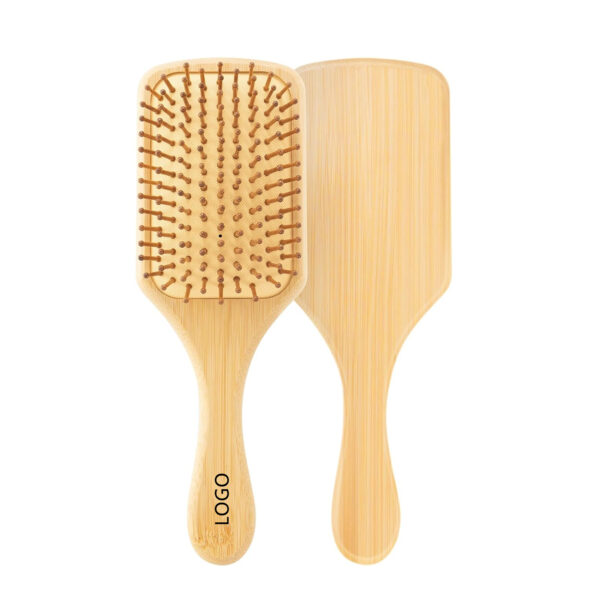 Square Bamboo Paddle Hair Brush With Bamboo Bristles For Men Women Item No#30076