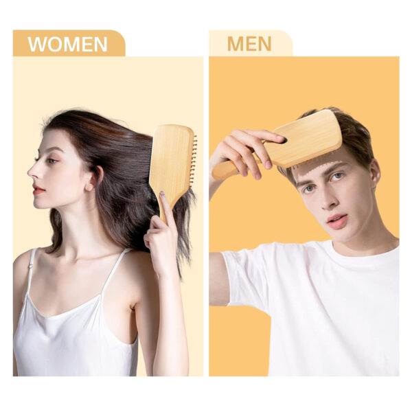 Square Bamboo Paddle Hair Brush With Bamboo Bristles For Men Women Item No#30076 - Image 5