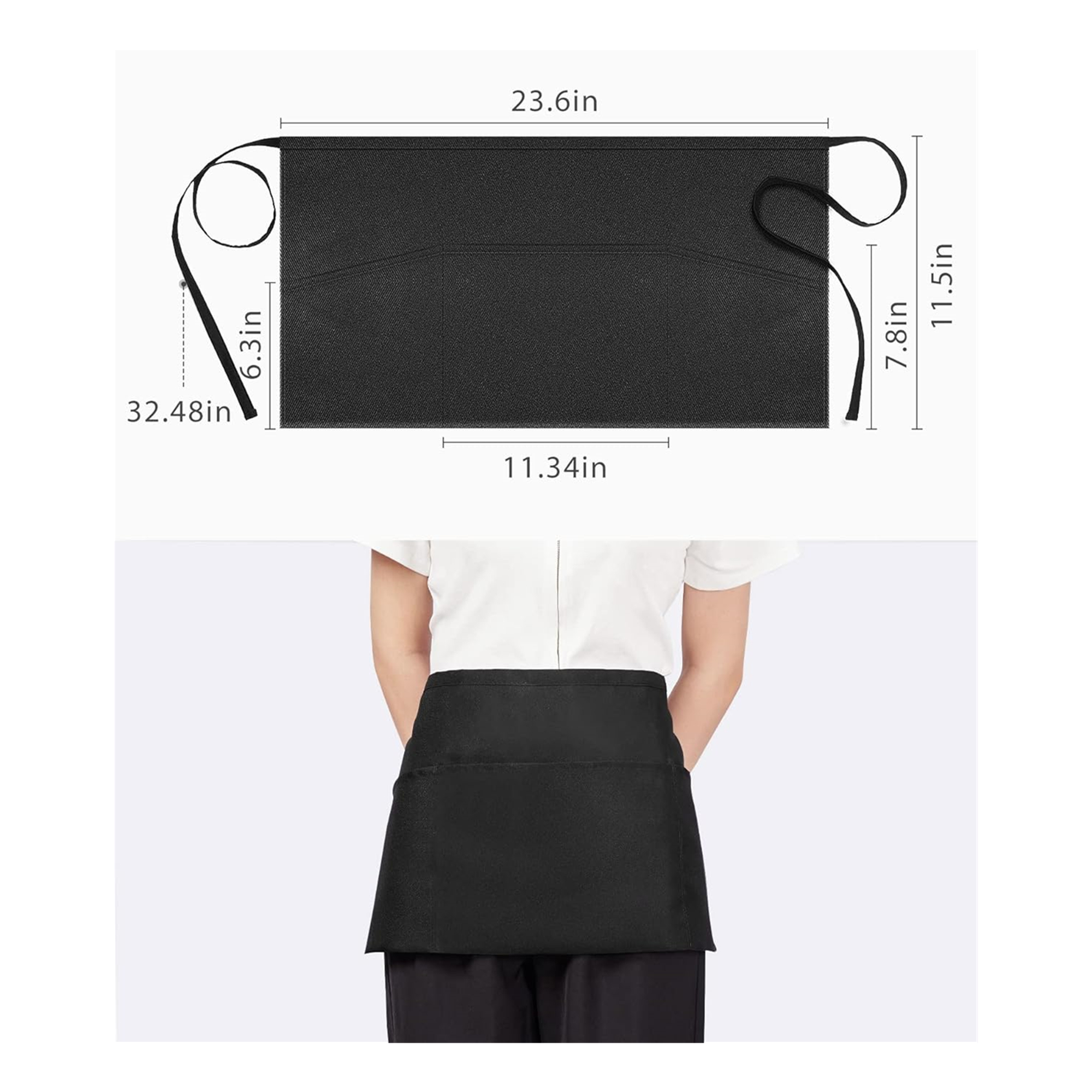 Waterdrop Resistant Waist Aprons With 3 Pockets Item No#30079 - Image 2