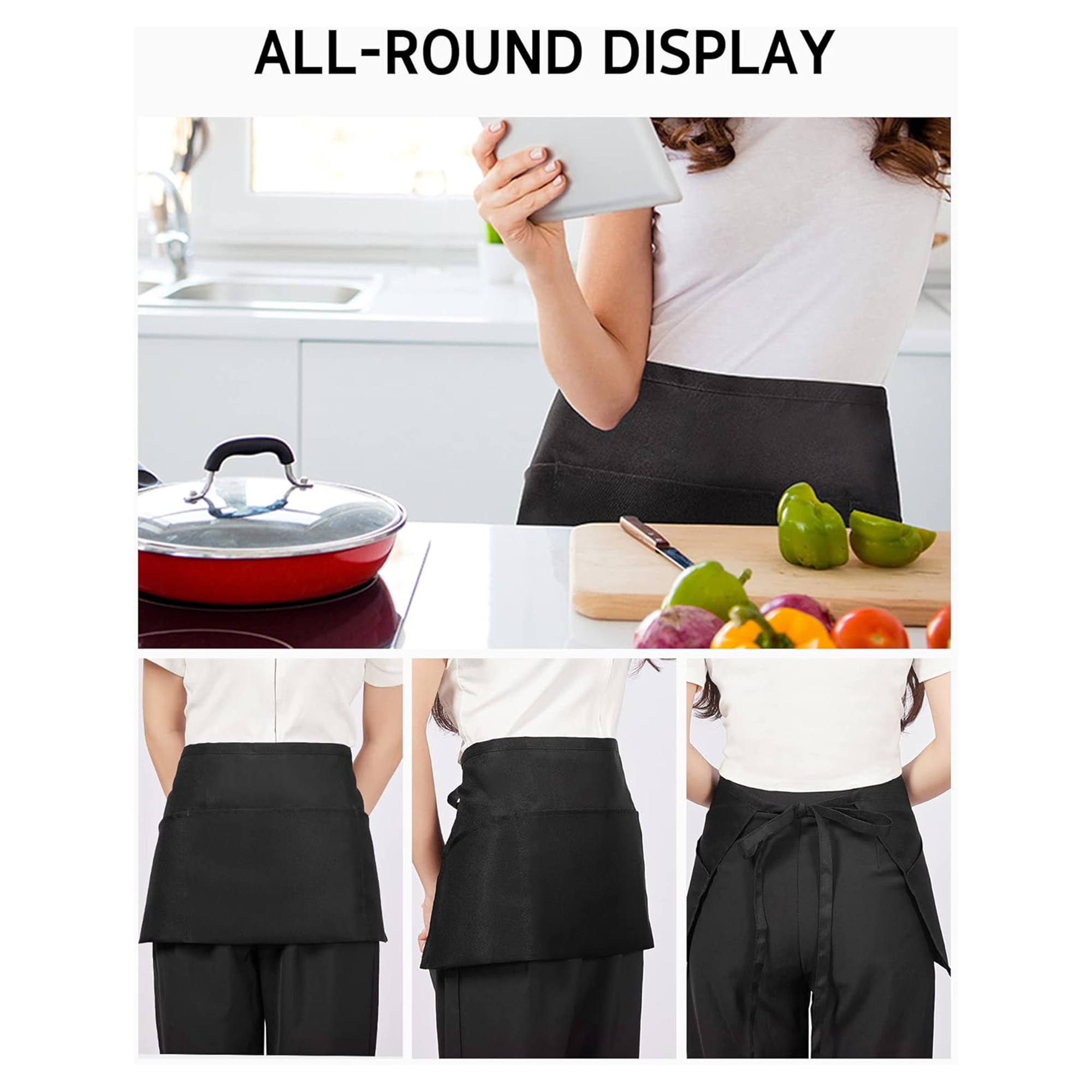 Waterdrop Resistant Waist Aprons With 3 Pockets Item No#30079 - Image 5